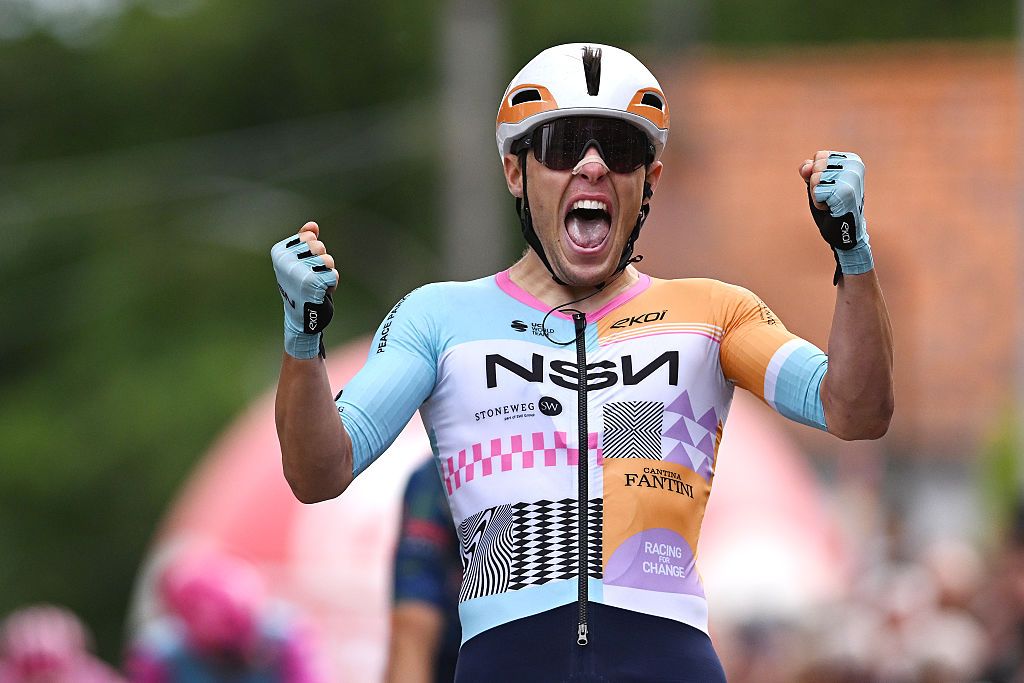 Corbin strong celebrates his win in Circuit Franco-Belge