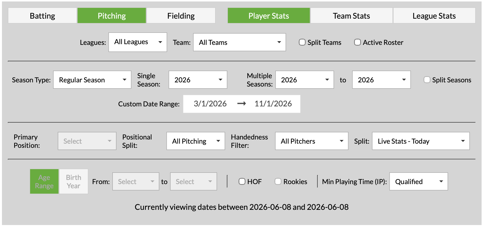 Focus sur les fonctionnalités de FanGraphs : statistiques en direct